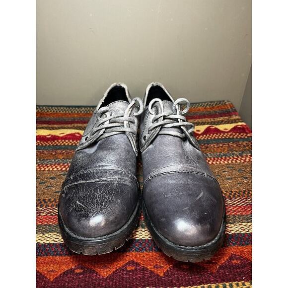 Bed Stu Mens Gray Lace Up Oxford Dress Shoe Washed Leather Sz 8.5 Eur 41.5 main image 7